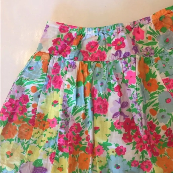 2/$20 Justice Floral Girl Full pleated Floral Skirt Cotton Sz 10 Sequins - Picture 2 of 7